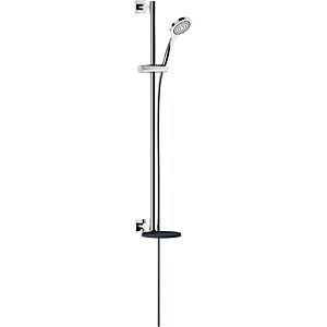 Keuco Ixmo shower set 59587170912 aluminum finish / black gray, with single-lever shower mixer, square rosette