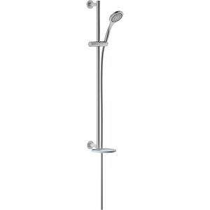 Keuco Ixmo shower set 59587170901 Aluminum finish / white, with single-lever shower mixer, round rosette