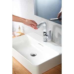 Kludi Zenta SL basin mixer 480270565 chrome, with pop-up waste, swivel spout 360 degrees, lever on the side
