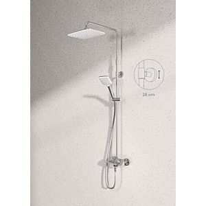 Kludi shower system 8005005-00 with overhead and hand shower, chrome