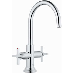 Kludi Nova Fonte two-handle basin mixer 201180520 waste set, swiveling / lockable spout, chrome