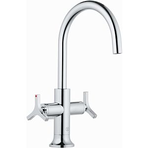 Kludi Nova Fonte two-handle basin mixer 201180539 waste set, swiveling / lockable spout, chrome