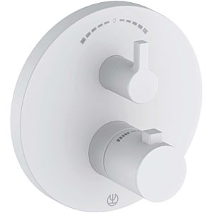 Kludi NOVA FONTE Puristic shower thermostat 208305315 with shut-off and diverter valve, matt white