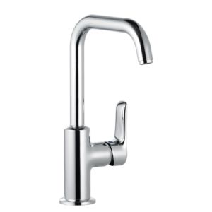 Kludi Pure &amp; solid basin mixer 340250575 chrome, DN 15, swivel spout, with metal pop-up waste