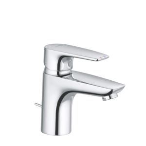 Kludi Pure &amp; solid basin mixer 343820575 chrome, DN 15, with metal pop-up waste