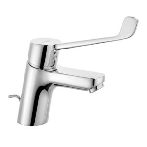 Kludi Pure &amp; easy care basin mixer 372870565 chrome, DN 15, with metal waste set, clinic lever 180mm