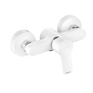 Kludi Pure &amp; easy shower mixer 378419165 white / chrome, DN 15, wall mounting