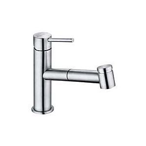 Kludi Steel kitchen faucet 44851F860 swivel spout 110 °, pull-out, Stainless Steel brushed