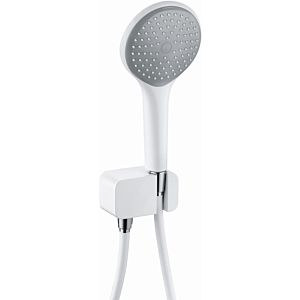 Kludi Freshline shower set 6787091-00 white / chrome, wall connection elbow, 1S hand shower, shower hose