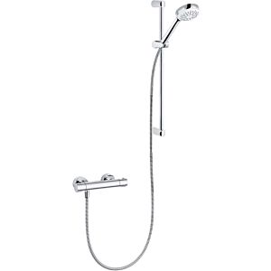 Kludi Logo Shower-Duo 6857505-00 with thermostatic shower mixer, wall bar 600mm, chrome