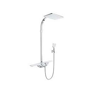 Kludi shower system 8020091-00 white / chrome, with overhead and hand shower