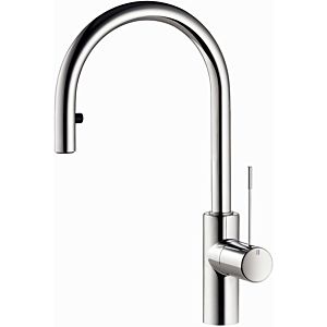 KWC Ono mixer 10151102000FL swiveling, extendable U-spout, connection hoses, projection 200 mm, chrome-plated