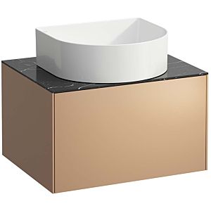 LAUFEN Sonar drawer unit / sideboard H4054010341411 57.5x34x45.5cm, cut-out in the middle, copper / Nero Marquina