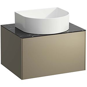 LAUFEN Sonar drawer unit / sideboard H4054010341421 57.5x34x45.5cm, cut-out in the middle, titanium / Nero Marquina
