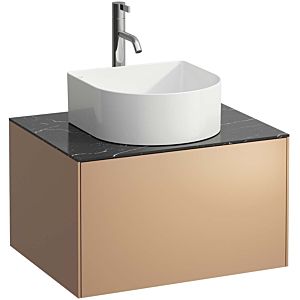 LAUFEN Sonar drawer unit / sideboard H4054050341411 57.5x34x45.5cm, cut-out in the middle, with tap hole, copper / Nero Marquina