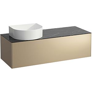 LAUFEN Sonar drawer unit / sideboard H4054220341401 117.5x34x45.5cm, cut-out on the left, gold / Nero Marquina