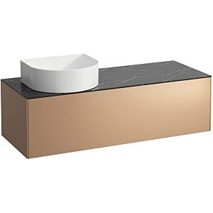LAUFEN Sonar drawer unit / sideboard H4054220341411 117.5x34x45.5cm, cut-out on the left, copper / Nero Marquina
