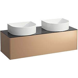 LAUFEN Sonar drawer unit / sideboard H4054240341411 117.5x34x45.5cm, cut-out left / right, copper / Nero Marquina