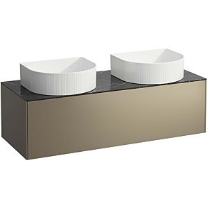 LAUFEN Sonar drawer unit / sideboard H4054240341421 117.5x34x45.5cm, cut-out left / right, titanium / Nero Marquina
