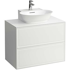 LAUFEN Le nouveau meuble à tiroirs / buffet H4060140856311 77,5x60x45,5cm, 2 tiroirs, pour lave-mains , blanc brillant