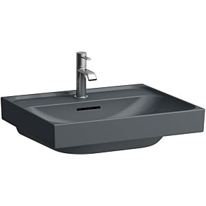Laufen Meda countertop washbasin H8161127581041 55x46cm, with overflow, 1 tap hole per basin, matt graphite