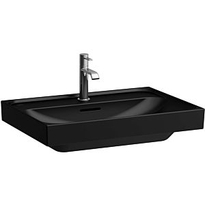 Laufen Meda vasque à poser H8161147161041 65x46cm, avec trop-plein, 1 trou de robinetterie par vasque, noir mat
