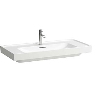 Laufen Meda countertop washbasin H8161197571071 100x46cm, with overflow, 1 tap hole left and right, matt white
