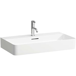 LAUFEN Val washbasin H8102857571041 with overflow, with 2000 tap hole, matt white, 75x42cm, can be built under