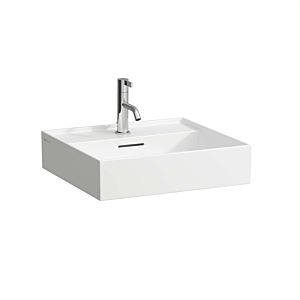 LAUFEN Kartell washbasin H8103320001041 , 50x46cm, white, with overflow and tap hole, sapphire ceramic