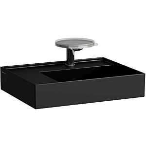 LAUFEN Kartell washbasin H8103357161121 60x46cm, shelf on the left, without overflow, without tap hole, matt black