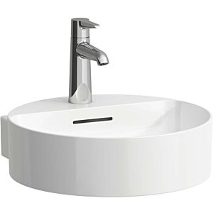 LAUFEN Val Aufsatz-Handwaschbecken H8132817571041 40x42,5cm, weiß matt, mit Hahnloch, mit Überlauf
