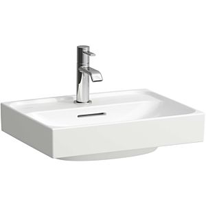 Laufen Meda Aufsatz-Handwaschbecken H8161110001041 45x35cm, mit Überlauf, 1 Hahnloch pro Becken, weiß