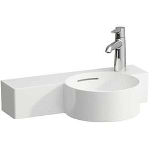 LAUFEN Val Cloakroom basin H8152840001061 55x31.5cm, shelf on the left, with overflow, with tap hole on the right, white