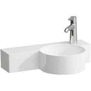 LAUFEN Val Cloakroom basin H8152847571141 55x31.5cm, shelf on the left, without overflow, with tap hole on the right, matt white