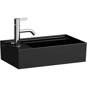 LAUFEN Kartell Cloakroom basin H8153357161111 46x28cm, tap on the left, without overflow, 2000 tap hole, black matt