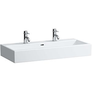 LAUFEN Living City washbasin 8184370001071 100 x 46 cm, can be built under, white, 2 tap holes