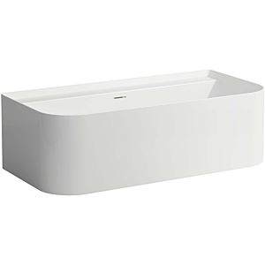 LAUFEN Sonar back-to-wall bathtub H2203470000361 with tap hole, 160x81.5cm, with panel, Sentec, white