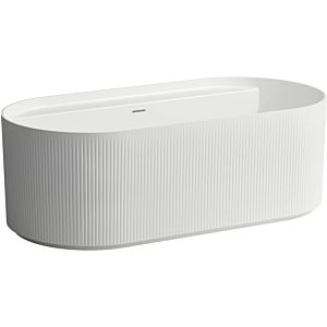 LAUFEN Sonar free-standing oval bath H2213420000001 without tap hole, 160x81.5cm, with panel, Marbond, white