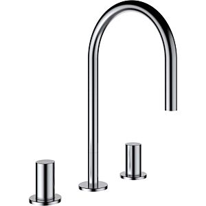 LAUFEN Kartell 3-hole H3123330902201 Stainless Steel H3123330902201 match0, swivel spout 166mm, without waste valve