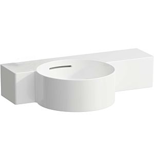 LAUFEN Val Cloakroom basin H8152830001131 55x31.5cm, shelf on the right, without overflow, with tap hole on the left, white