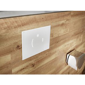 Mepa MEPAzero Lumo flush plate 421871 glass white, 801 quantities, for partially recessed installation, for concealed cistern