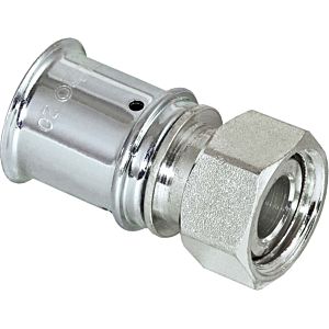 Multitubo Systems metal press fitting 28012 16 mm x 3/8&quot; female thread, tin-plated brass