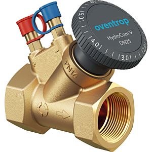 Oventrop HydroCom shut-off valve 1062726 DN 20, Rp 3/4, PN 16, both sides internal thread, brass