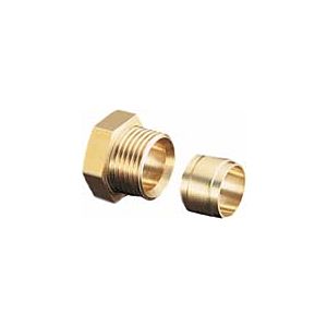 Brass compression fitting 8mm 2127051 for two-line filter and flexo block