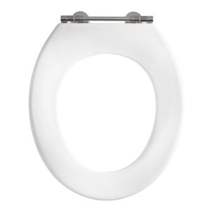 Pressalit WC seat 53011-BV5999 white polygiene, without cover, standard, special hinge BV5, universal , Stainless Steel