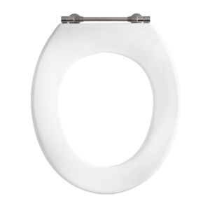 Pressalit WC seat 53011-BY3999 white polygiene, without cover, standard, special hinge BY3, fixed, Stainless Steel