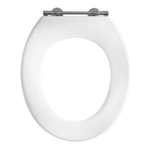 Pressalit WC seat 53011-BZ1999 special hinge BZ1, universal , Stainless Steel , white polygiene, without cover, standard
