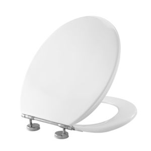 Pressalit WC siège 54011-BV5999 blanc polygiene, avec revêtement, standard, charnière spéciale BV5, Universel , Inox