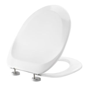 Pressalit WC seat 896011-DB4999 white polygiene, with cover, standard, special Stainless Steel DB4, Stainless Steel