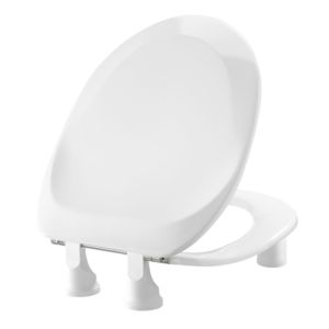 Pressalit WC siège 896011-DC9999 blanc polygiene, avec revêtement, standard, charnière DC9, Inox , 50 mm surélevé